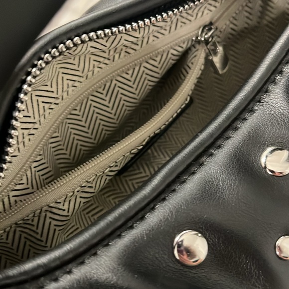 NWT URBAN EXPRESSIONS Tracy Studded Clutch Black Vegan Leather With Silver Studs - Picture 5 of 11